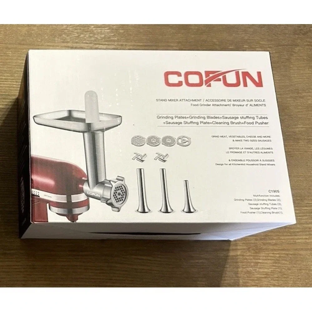 NIB Meat Grinder/Stainless Steel Slicer Shredder Attachment for Kitchenaid Stand